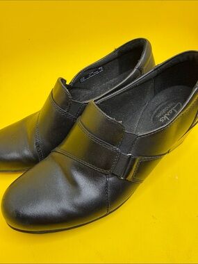 Clarks Black Leather Ankle Boots